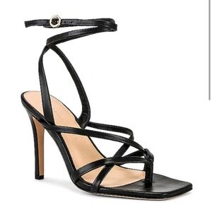 Veronica Beard Abriella Black Leather Heels 10 BNIB